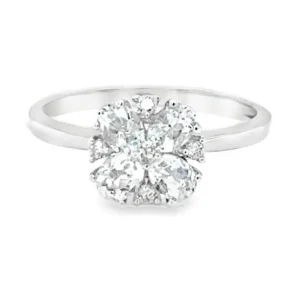 Aquamarine Floral Cluster Ring