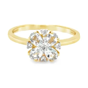 Floral Aquamarine Gemstone Ring