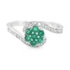 Emerald Flower Cluster Ring