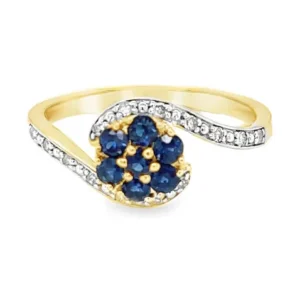 Sapphire Cluster Bypass Ring