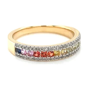 Rainbow Gemstone Band Ring