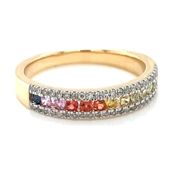 Rainbow Gemstone Band Ring