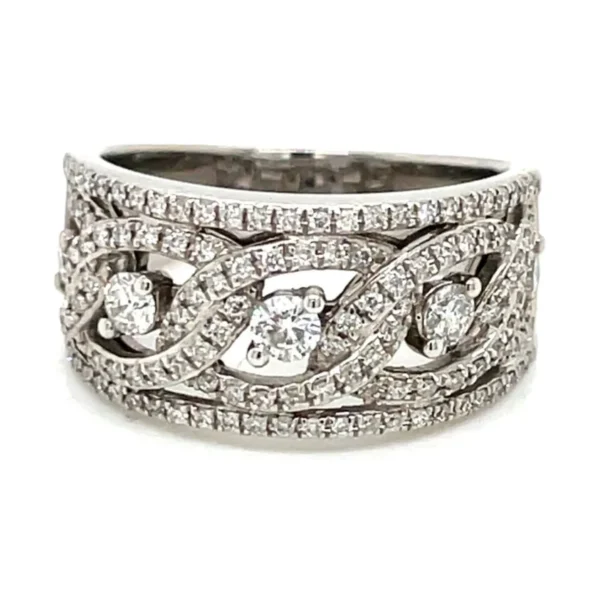 Woven Diamond Wide Ring