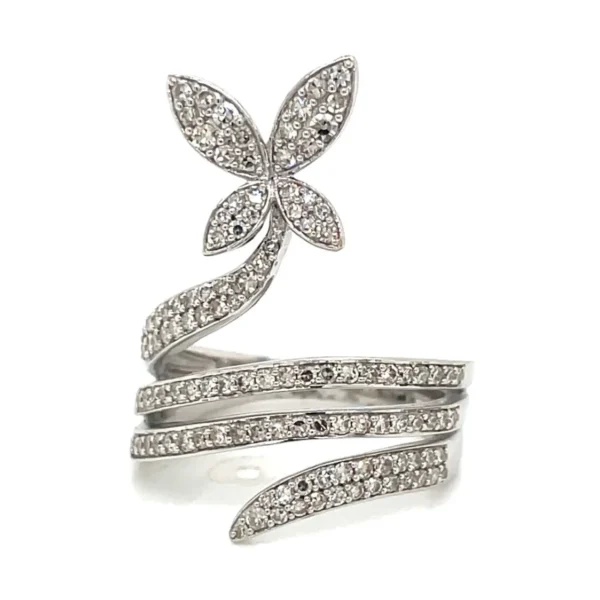 Butterfly Diamond Bypass Ring