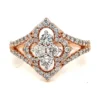 Diamond Cluster Floral Ring