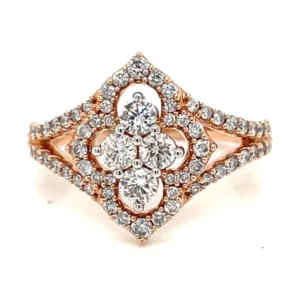 Diamond Cluster Floral Ring