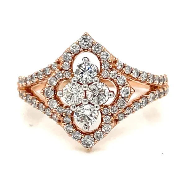 Diamond Cluster Floral Ring