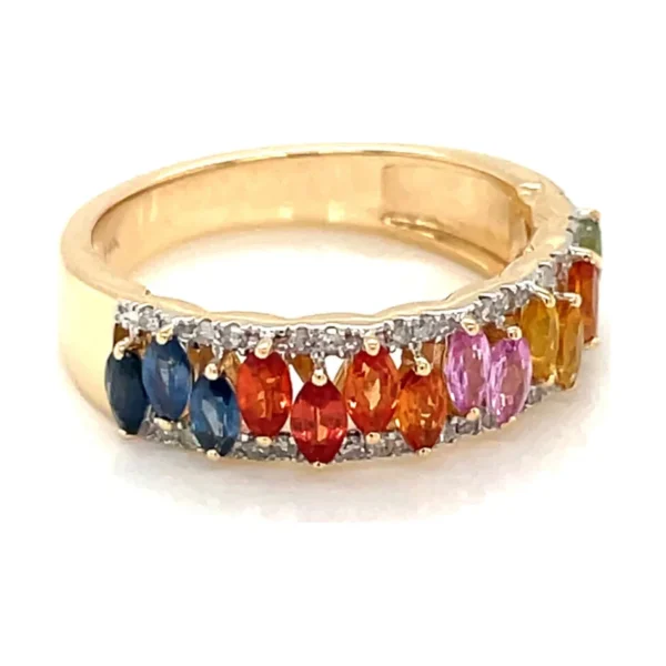 Multicolor Gemstone Band Ring