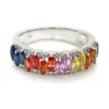 Rainbow Gemstone Diamond Ring