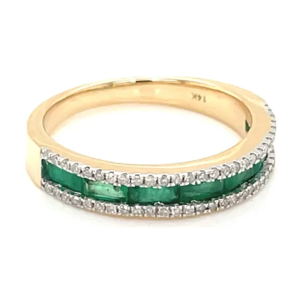Emerald Channel Band Ring