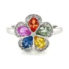 Floral Sapphire Diamond Ring