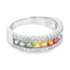Rainbow Sapphire Diamond Ring
