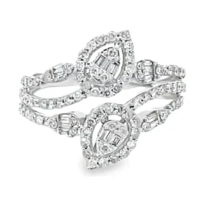 Pear Diamond Bypass Ring