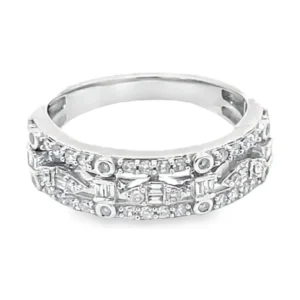 Diamond Geometric Band Ring