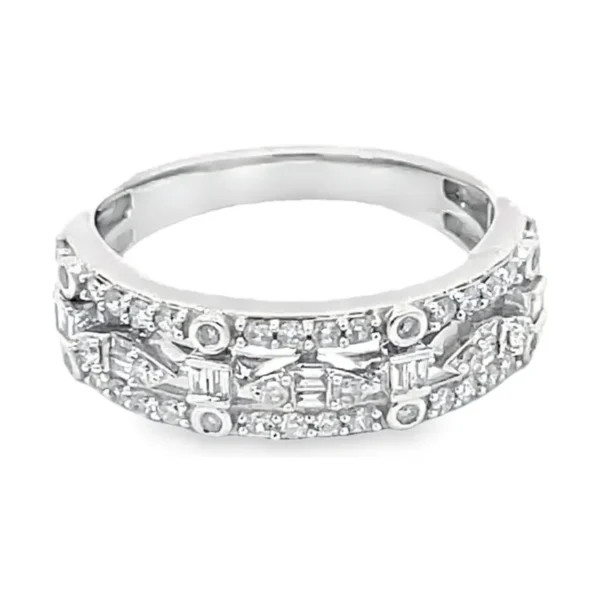 Diamond Geometric Band Ring