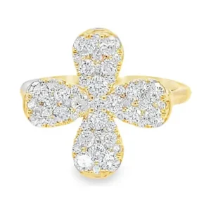 Diamond Flower Motif Ring