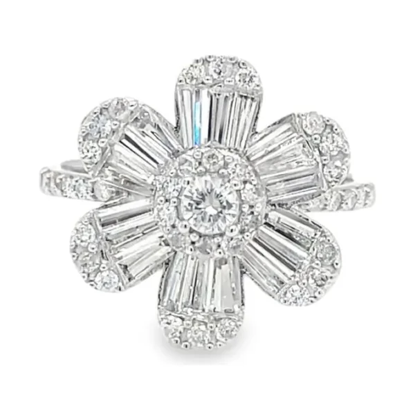 Floral Diamond Cluster Ring