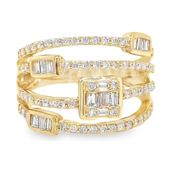Baguette Diamond Multi Band Ring