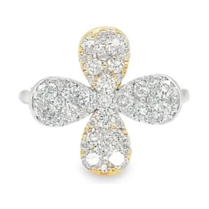 Diamond Clover Cluster Ring