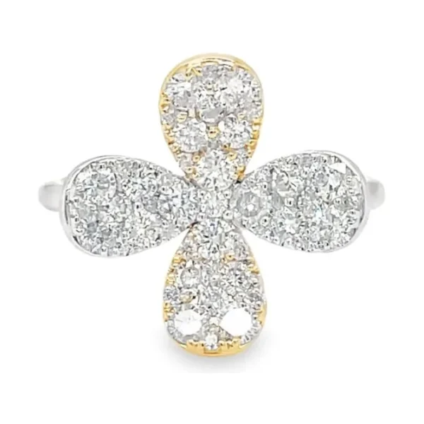 Diamond Clover Cluster Ring