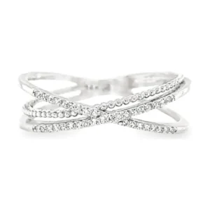 Crisscross Diamond Band Ring