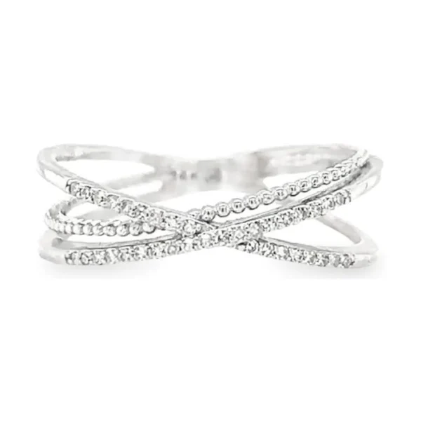 Crisscross Diamond Band Ring