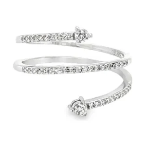 Spiral Diamond Bypass Ring