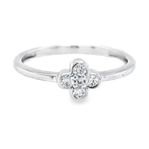 Clover Diamond Cluster Ring