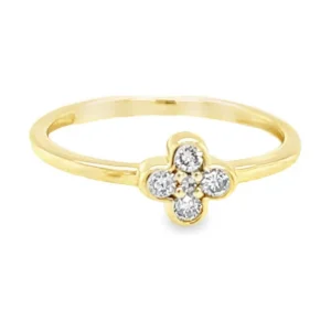 Diamond Floral Motif Ring