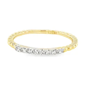 Beaded Diamond Band Ring