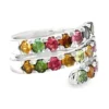 Multicolor Gemstone Bypass Ring