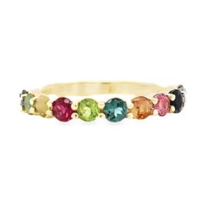 Multicolor Gemstone Band Ring
