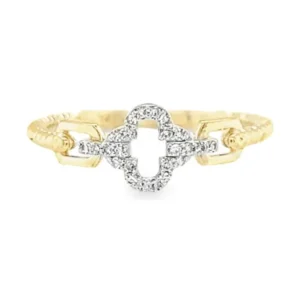 Clover Diamond Link Ring
