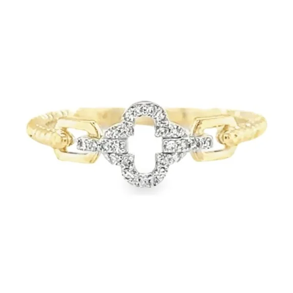 Clover Diamond Link Ring