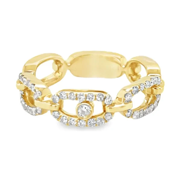 Diamond Chain Link Ring
