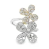 Floral Diamond Bypass Ring
