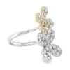 Floral Diamond Bypass Ring