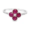 Ruby Flower Cluster Ring
