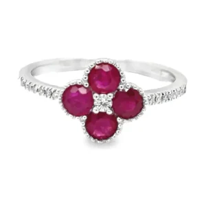 Ruby Flower Cluster Ring