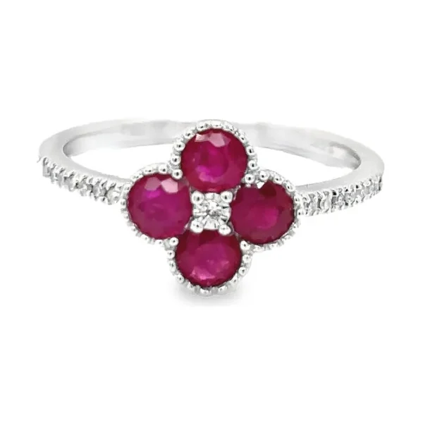 Ruby Flower Cluster Ring