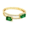 Emerald Diamond Bypass Ring