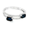 Sapphire Diamond Double Band Ring