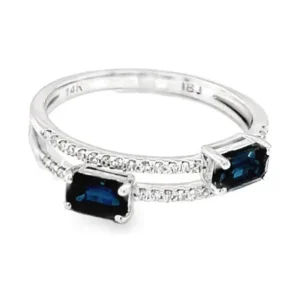 Sapphire Diamond Double Band Ring