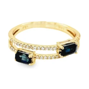 Sapphire Diamond Band Ring