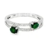 Emerald Diamond Double Ring