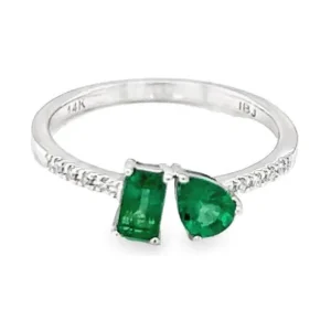Toi et Moi Emerald Ring