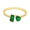 Emerald Two Stone Ring