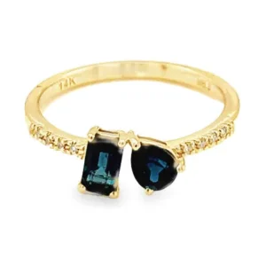 Sapphire Diamond Gold Ring