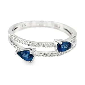 Pear Sapphire Bypass Ring