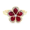 Floral Ruby Diamond Ring